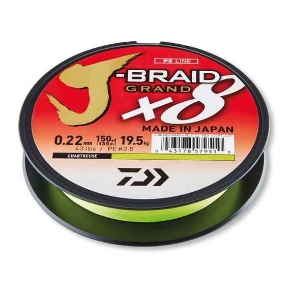 Daiwa J-Braid X8 Grand 135m Chartreuse